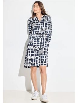 Dames Viscose jurk met print in Wit, Gr: M