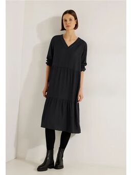 Dames Dobby maxi-jurk in Zwart, Gr: XS