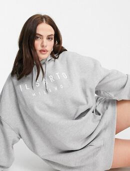 Oversized hoodie-jurk in grijs