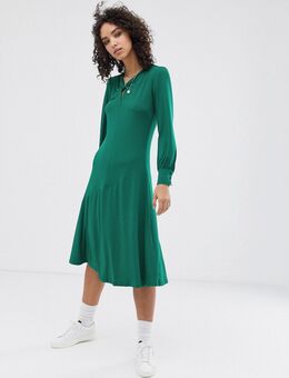 Aveling - Lange jurk met knoopeffect-Groen