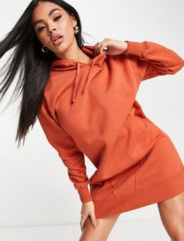 Floyd - Mini hoodie jurk met paneeldetail in roest-Oranje