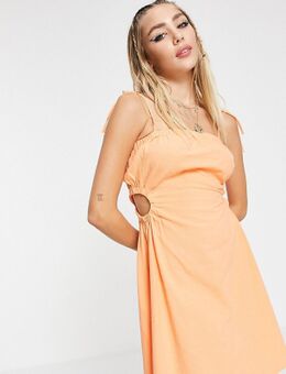 Mini jurk met uitsnijding aan de zijkant in oranje