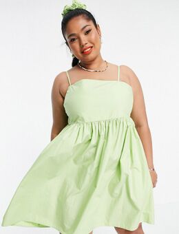 Plus - Exclusives - Mini jurk met A-lijn in groen