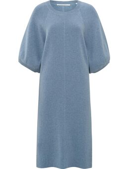 Knitted puff sleeve dress Blauw dames