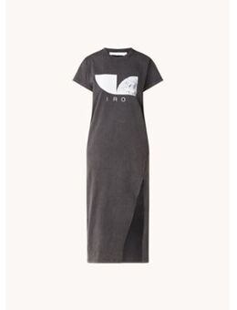 Dakoly midi T-shirt jurk met logoprint en split