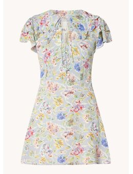 Milbank mini jurk met strikkraag en bloemenprint