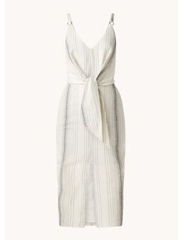 Kay midi jurk met streepprint en geknoopt detail