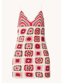 Dong mini jurk van crochet met stretch
