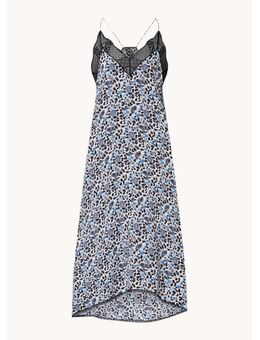 Risty Soft mouwloze maxi jurk met bloemenprint en kant