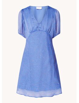 Nobu Sparkle mini jurk met V-hals en print