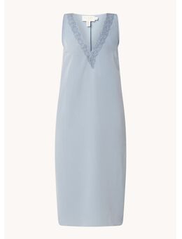 Mini jurk met V-hals en details van kant