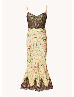 Sassino maxi jurk met bloemenprint en kant