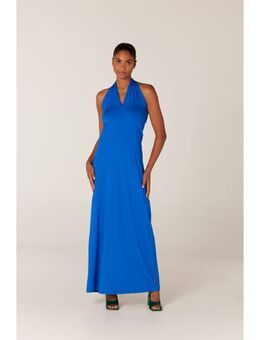 Halter maxi jurk blauw