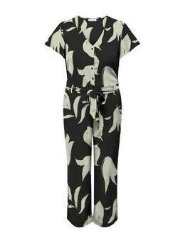 Jumpsuit met all over print zwart/ecru