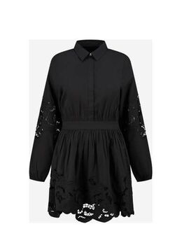 A-lijn jurk van gerecycled polyester zwart