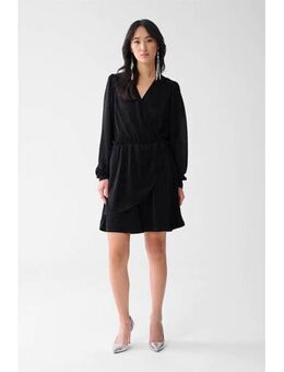 Little black dress met lurex zwart