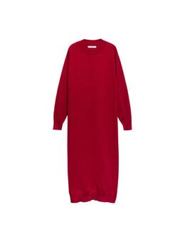 Fijngebreide jurk rood