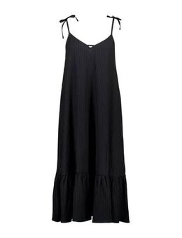 Ribgebreide A-lijn jurk zwart