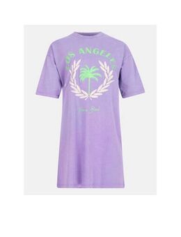 T-shirtjurk met printopdruk paars/groen