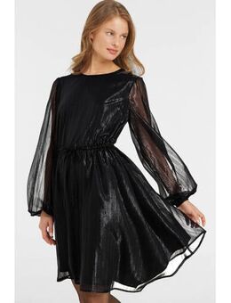 Midi jurk met asymetrische zoom zwart