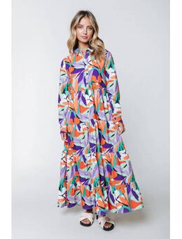 Gebloemde maxi jurk Vianne Big Flower Maxi Dress multi