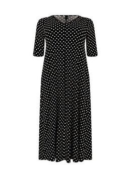 Maxi jurk DOLCE met stippen zwart/ wit