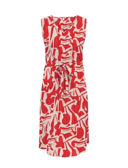 Jurk met all over print rood/wit