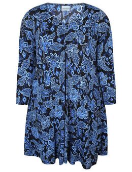 Jurk met bloemenprint blauw