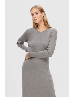 Ribgebreide jurk SLFLURA grijs