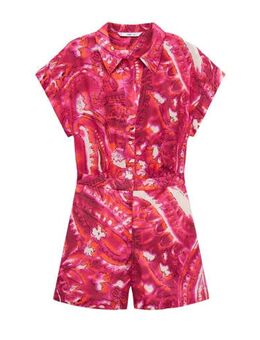 Playsuit met all over print roze