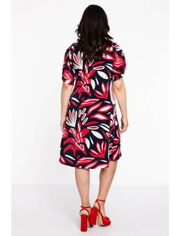 Jurk DOLCE met all over print rood/ donkerblauw/ wit