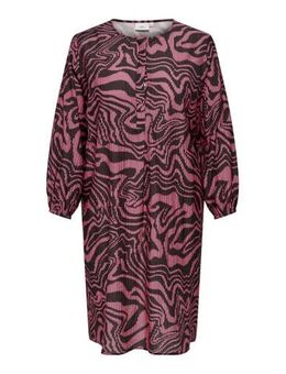 Jurk CARITHILDA met all over print zwart/roze