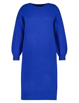 Fijngebreide jurk met wol blauw