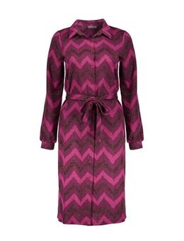 Jurk met zigzag print fuchsia