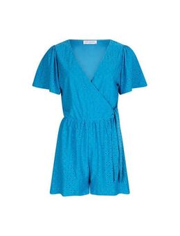 Playsuit Zendaya met broderie blauw