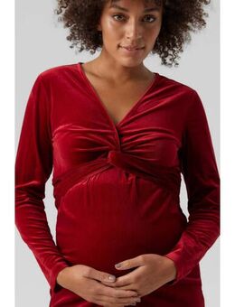 Fluwelen zwangerschapsjurk MLSANDRA rood
