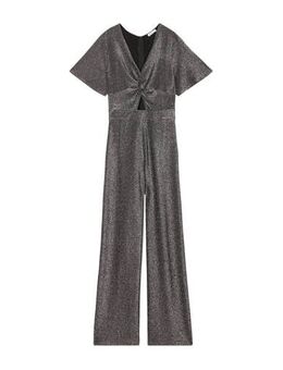 Jumpsuit met glitter zilver