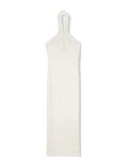 X Vedder & Vedder halter maxi jurk Riva met open rug ecru