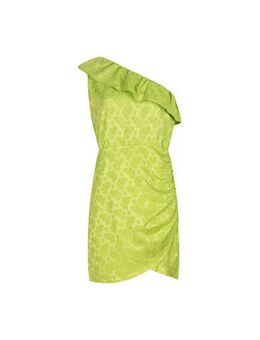 Jurk Emmie met jacquard limegroen