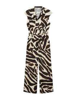 Jumpsuit met zebraprint bruin/beige