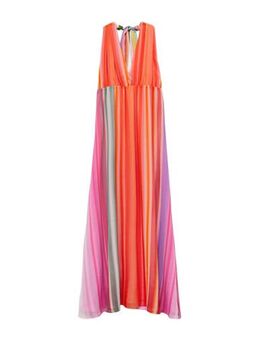 Gestreepte halter maxi jurk met open rug multi