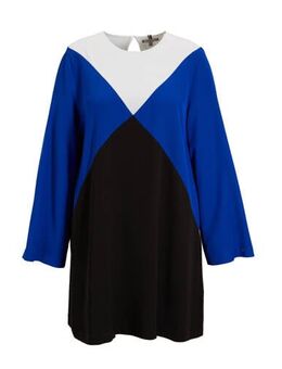 A-lijn jurk blauw/zwart/wit
