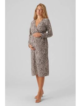 Zwangerschaps- en voedingsjurk MLRUBY met all over print grijs/zwart