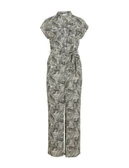 Jumpsuit met all over print beige/zwart