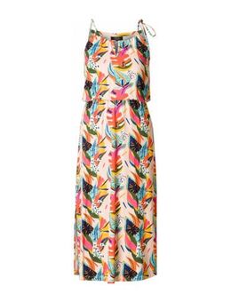 Maxi jurk met all over print geel,roze,blauw