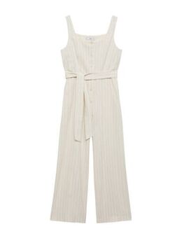 Gestreepte jumpsuit ecru