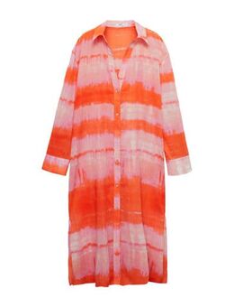 Tie-dye blousejurk lichtroze/oranje