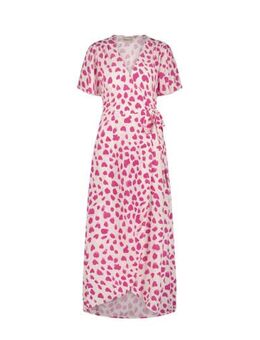 A-lijn jurk Archana met stippen roze/ ecru