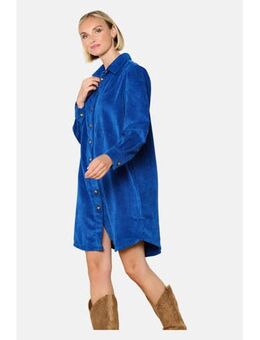 Corduroy blousejurk blauw