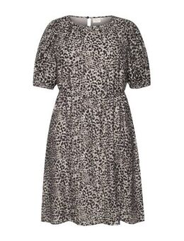 A-lijn jurk KCVITANA met panterprint en open detail beige/zwart